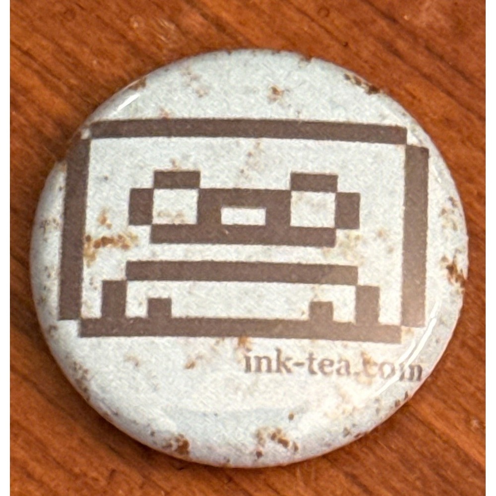 Ink-Tea.com Small Vintage Pinback Button Pin Round Circle